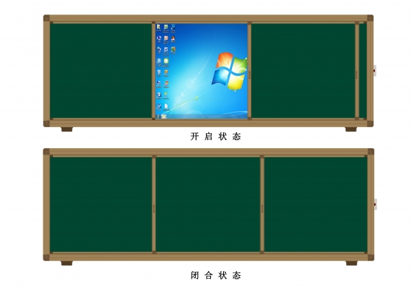 组合式推拉黑板（配电子白板）